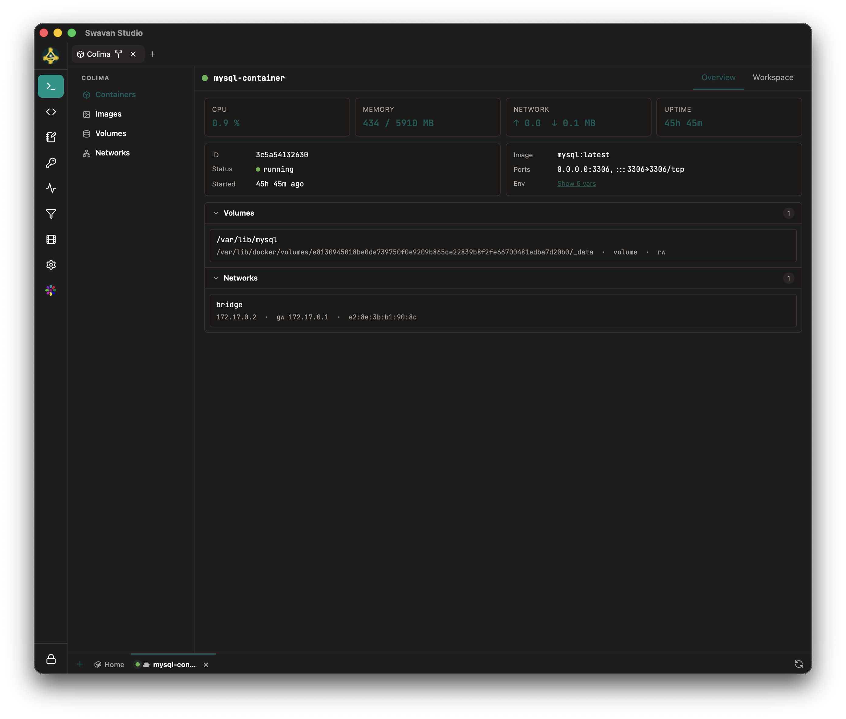 Swavan Studio — Docker containers